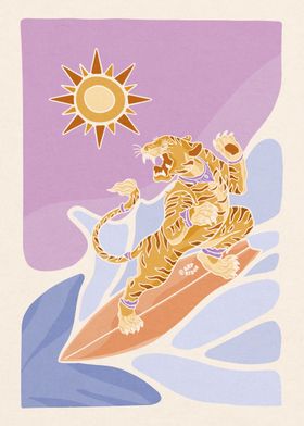 Surf tiger of bali ocean