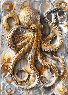 Golden Octopus Elegance