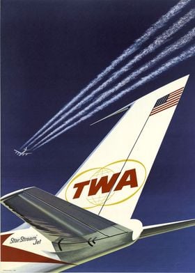 Vintage TWA Tail Fin Plane