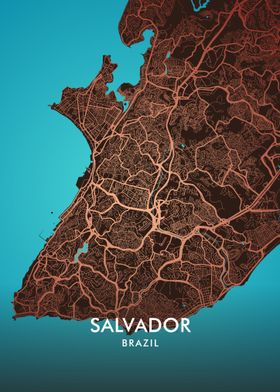 Salvador Brazil City Map
