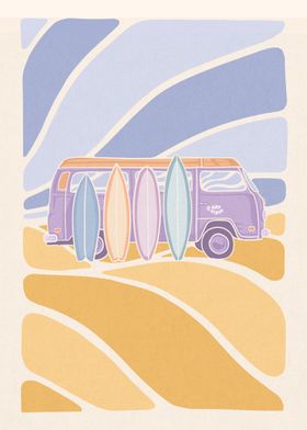 Van life surf ocean wave