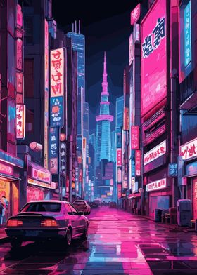 Japanese Neon Tokyo City
