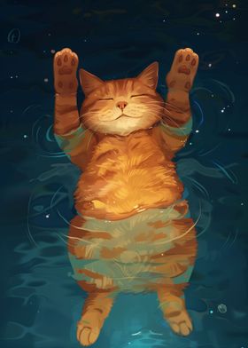 Cat swimming