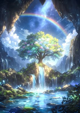 Spiritual rainbow tree