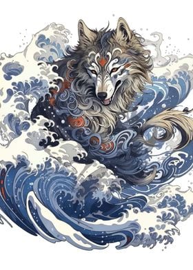 Wolf Great Wave Japan 