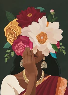 Indian Woman and Flower