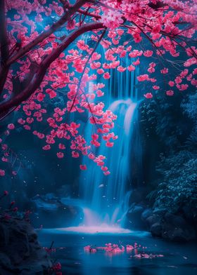 Cherry Blossom Waterfall 
