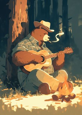 Bear By The Campfire