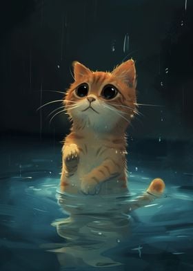 Cat swimming