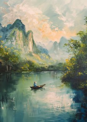 Asian Mountains River