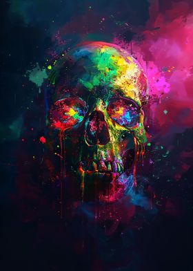 Neon Skull Cascade