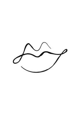 Sexy Woman Lip Line Art