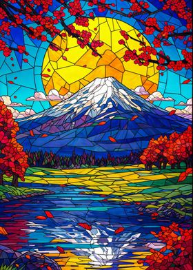 Stained Glass Mount Fuji