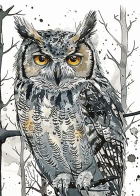 Portrait Owl Paint