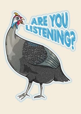 Funny loud guinea fowl