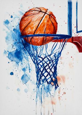 watercolor basketball