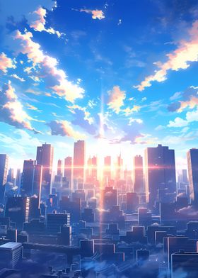 anime skyline city