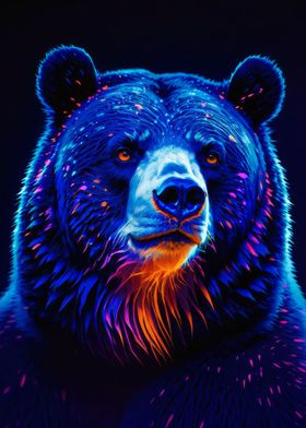 Blacklight Bear Portrait