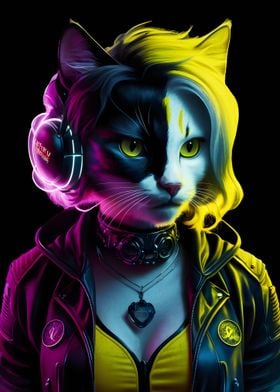 Girl Cat Gamer