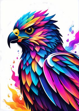 Neon Colorful Falcon