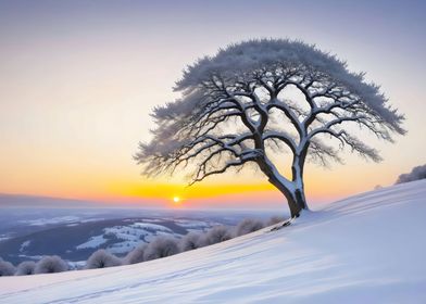 a tree with snow 