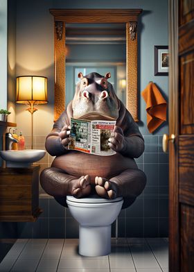 Hippo on the Toilet