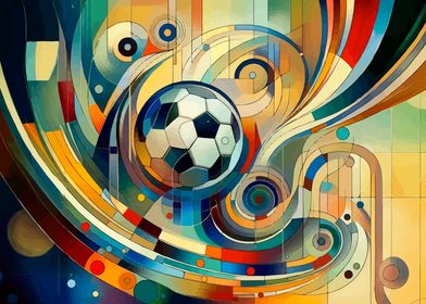 ABSTRACT FOOTBALL PAINTING