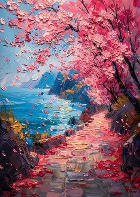 Cherry Tree Oil Painting