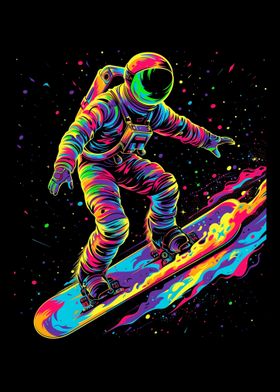 Astronaut Surfing Planet