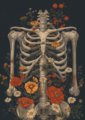 Floral Skeleton Rebirth