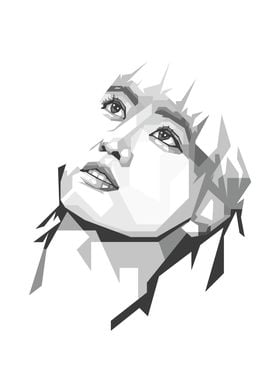 Face Poster Grayscale