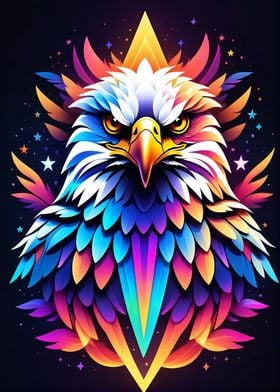 Neon Colorful Eagle