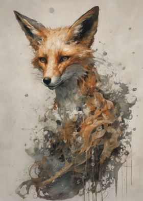 Stylized Red Fox Portrait