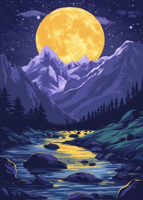 Moonlit Mountain Harmony