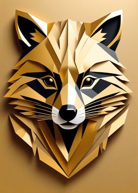 Paper Gold Raccoon