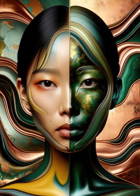 Elegant Asian Portrait Art