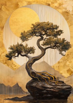 Bonsai Tree Golden Moon