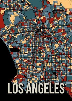 Los Angeles Earthtone Map