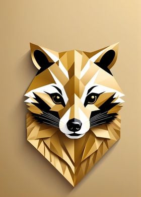 Paper Gold Raccoon