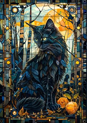 Mystical Cat in Glass