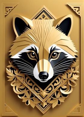 Paper Gold Raccoon