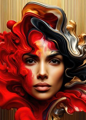 Vivid Latina Portrait Art