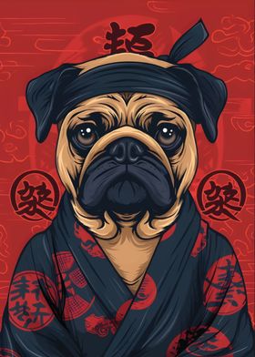 Pug Dog Kimono 