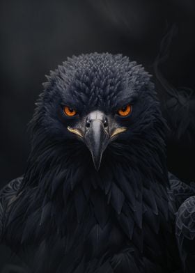 Bald Eagle in Black Smoke 