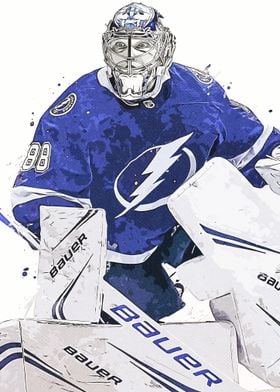 Hockey Player Watercolor