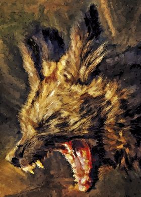 Hyena Roaring Painting