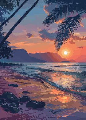 Hawaii Pixel Art