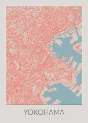 Yokohama Vintage Map