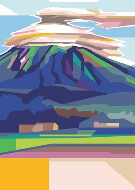 Semeru Mountain Popart