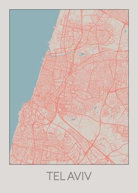 Tel Aviv Vintage Map